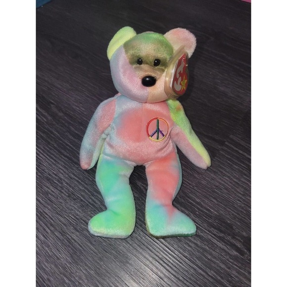 Ty Beanie Babies Peace The Bear - Picture 1 of 1
